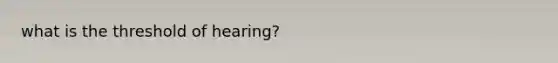 what is the threshold of hearing?