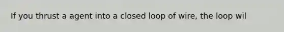 If you thrust a agent into a closed loop of wire, the loop wil