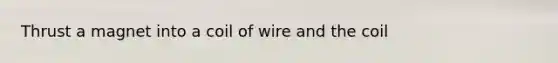 Thrust a magnet into a coil of wire and the coil