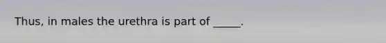 Thus, in males the urethra is part of _____.