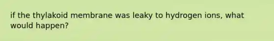 if the thylakoid membrane was leaky to hydrogen ions, what would happen?