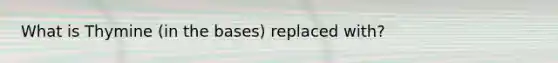 What is Thymine (in the bases) replaced with?