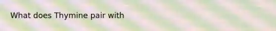 What does Thymine pair with