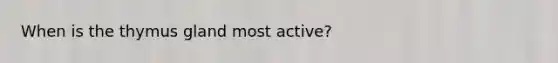 When is the thymus gland most active?