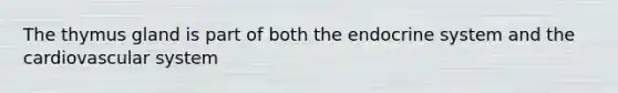 The thymus gland is part of both the endocrine system and the cardiovascular system