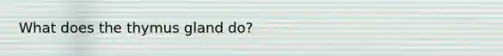 What does the thymus gland do?