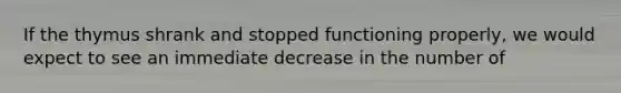 If the thymus shrank and stopped functioning properly, we would expect to see an immediate decrease in the number of