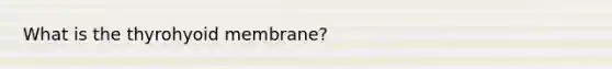 What is the thyrohyoid membrane?