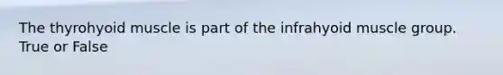 The thyrohyoid muscle is part of the infrahyoid muscle group. True or False