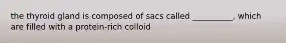 the thyroid gland is composed of sacs called __________, which are filled with a protein-rich colloid