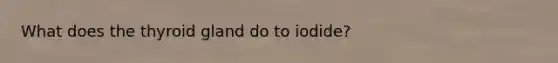 What does the thyroid gland do to iodide?