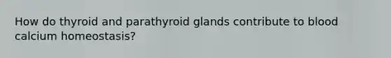 How do thyroid and parathyroid glands contribute to blood calcium homeostasis?