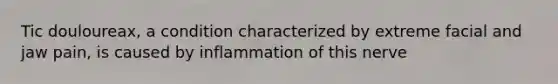 Tic douloureax, a condition characterized by extreme facial and jaw pain, is caused by inflammation of this nerve