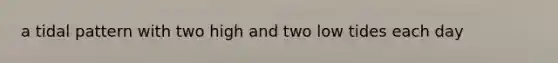 a tidal pattern with two high and two low tides each day
