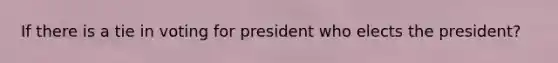 If there is a tie in voting for president who elects the president?