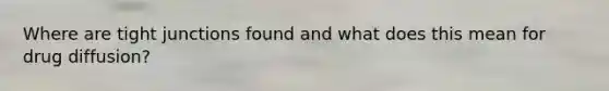 Where are tight junctions found and what does this mean for drug diffusion?