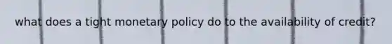 what does a tight monetary policy do to the availability of credit?