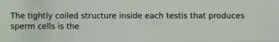 The tightly coiled structure inside each testis that produces sperm cells is the