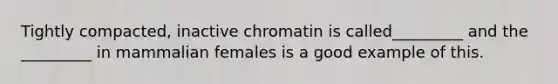 Tightly compacted, inactive chromatin is called_________ and the _________ in mammalian females is a good example of this.