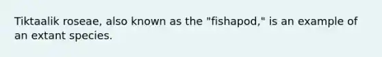 Tiktaalik roseae, also known as the "fishapod," is an example of an extant species.