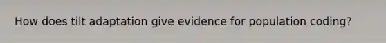 How does tilt adaptation give evidence for population coding?