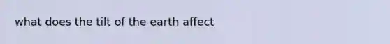 what does the tilt of the earth affect