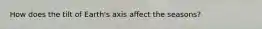 How does the tilt of Earth's axis affect the seasons?