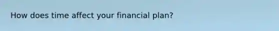 How does time affect your financial plan?