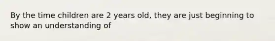 By the time children are 2 years old, they are just beginning to show an understanding of