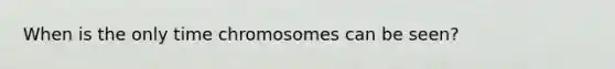 When is the only time chromosomes can be seen?