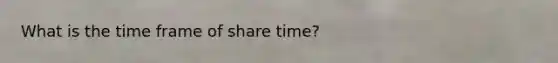 What is the time frame of share time?