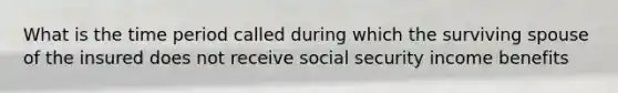 What is the time period called during which the surviving spouse of the insured does not receive social security income benefits