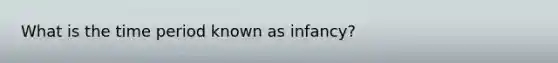 What is the time period known as infancy?