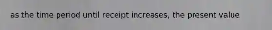 as the time period until receipt increases, the present value