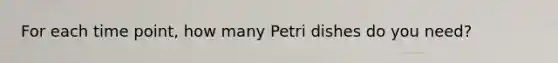 For each time point, how many Petri dishes do you need?