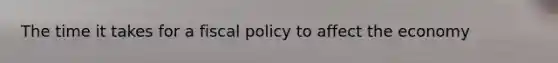 The time it takes for a fiscal policy to affect the economy