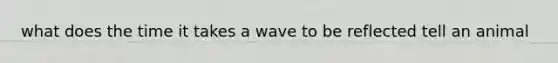 what does the time it takes a wave to be reflected tell an animal