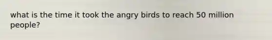 what is the time it took the angry birds to reach 50 million people?