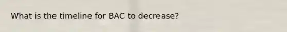 What is the timeline for BAC to decrease?