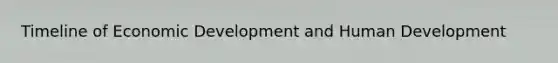 Timeline of Economic Development and Human Development