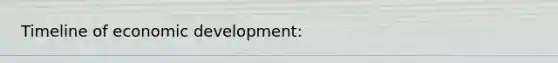 Timeline of economic development: