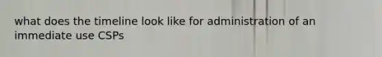 what does the timeline look like for administration of an immediate use CSPs