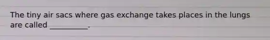 The tiny air sacs where gas exchange takes places in the lungs are called __________.