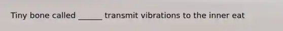 Tiny bone called ______ transmit vibrations to the inner eat