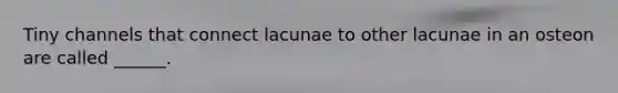 Tiny channels that connect lacunae to other lacunae in an osteon are called ______.