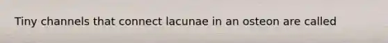 Tiny channels that connect lacunae in an osteon are called