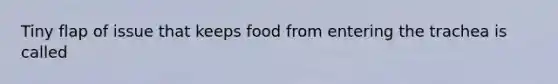 Tiny flap of issue that keeps food from entering the trachea is called