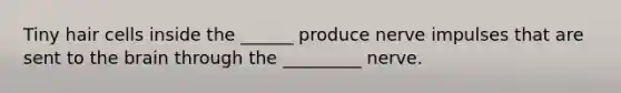 Tiny hair cells inside the ______ produce nerve impulses that are sent to the brain through the _________ nerve.