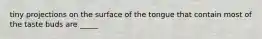 tiny projections on the surface of the tongue that contain most of the taste buds are _____
