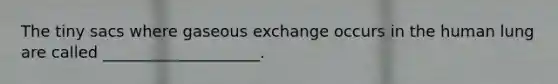 The tiny sacs where gaseous exchange occurs in the human lung are called ____________________.
